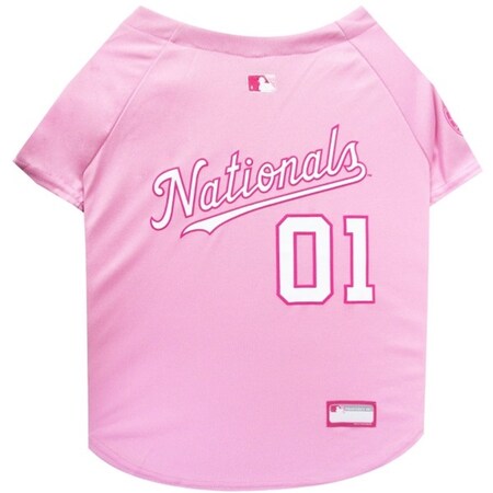Pets First Washington Nationals Pink Pet Jersey - X-Small PFNAT4019-0001